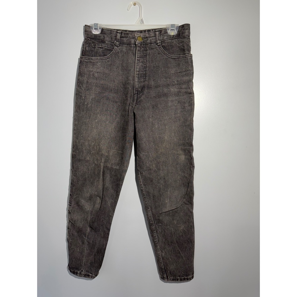 Vintage Guess Georges Marciano Black Acid Wash High Waisted Ankle Zip Jeans 30